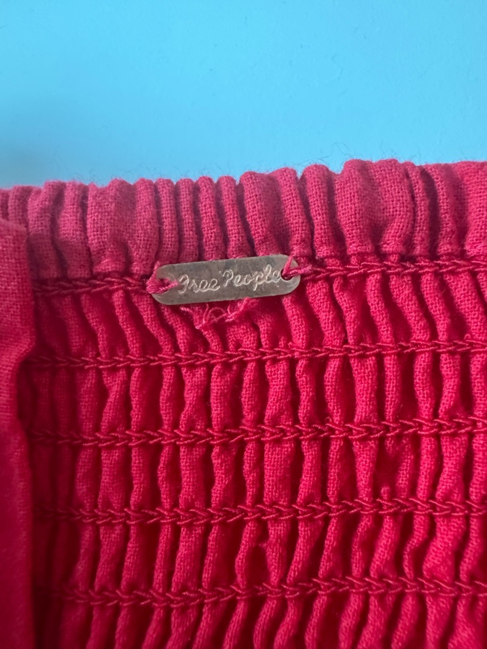 Free People Red Mini Button-Front Dress - Picture 2 of 3
